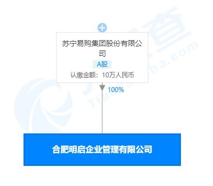 蘇寧成立合肥明啟企業管理公司,經營范圍含商務信息咨詢等